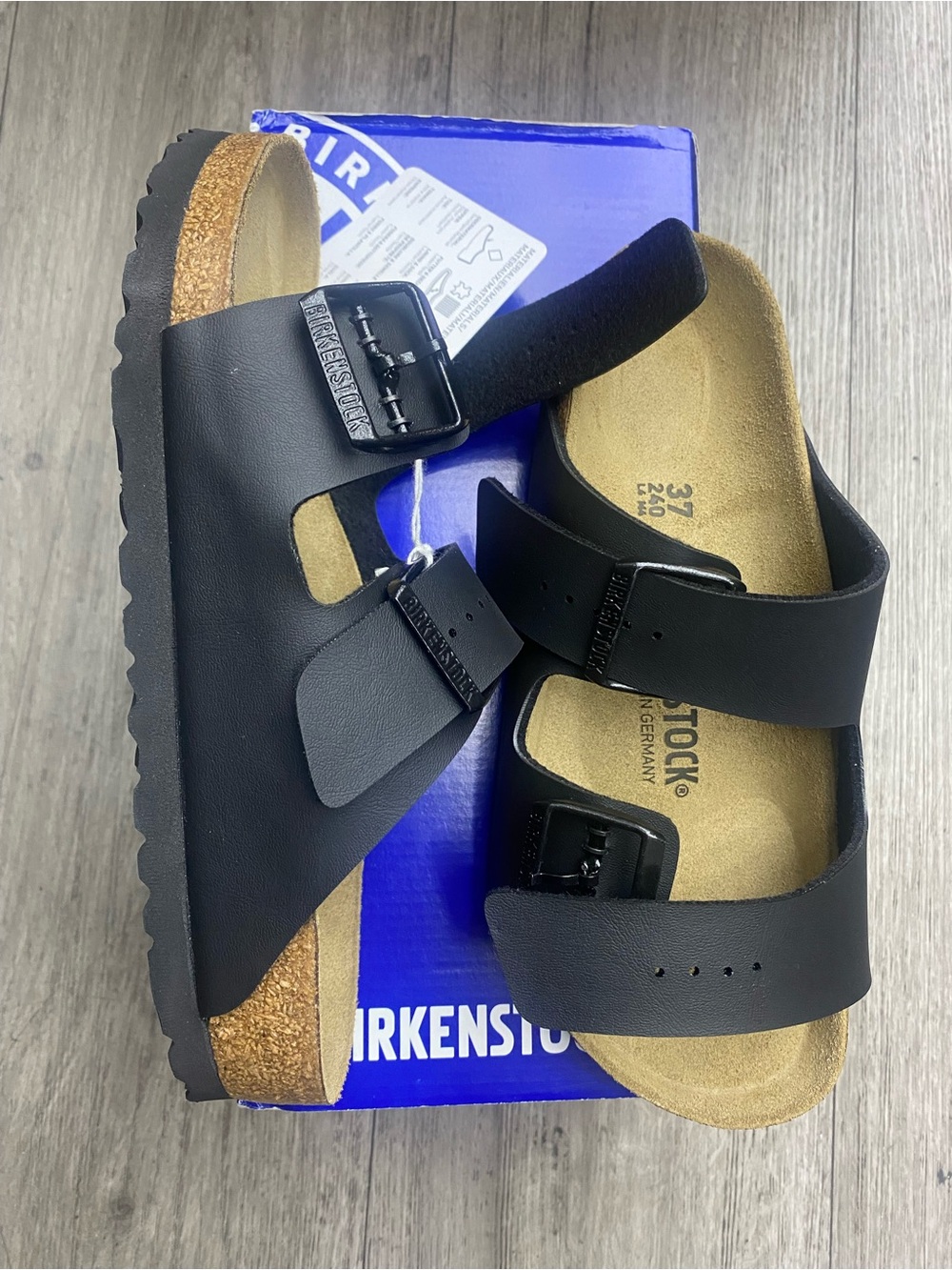 Birkenstock Arizona BS Black Sandals Birko-Flor Cork Footbed Regular Fit